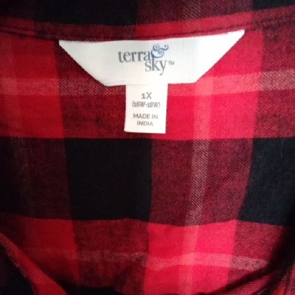 Terra & Sky Red and Black Checkered Shirt - Picture 3 of 6